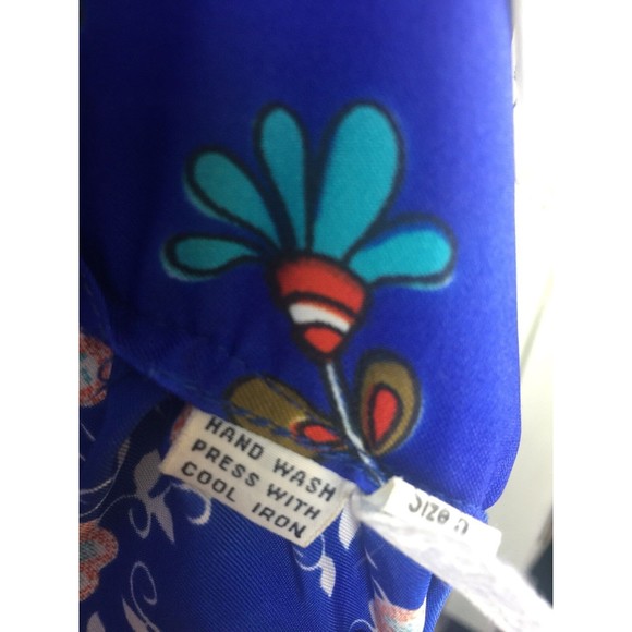 Womens Maxi Dress Size 5 Floral Halter Color Block Long VTG Youth guild - Picture 7 of 8